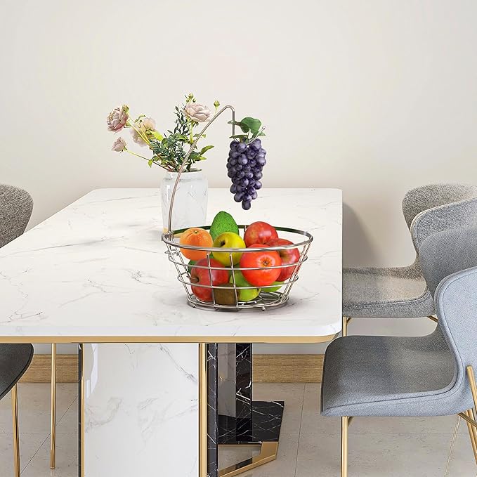 Deco Brothers Fruit Bowl with Banana Holder, Chrome-NeatNest