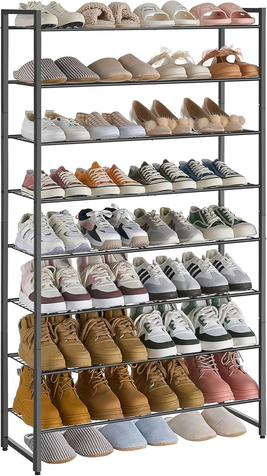Shoe Rack, Metal Shoe Organizer, 8 Tier Garage Shoe Rack Max Holds 40 Pairs,Shoe Storage shelf for Closet,Entryway, Black-NeatNest