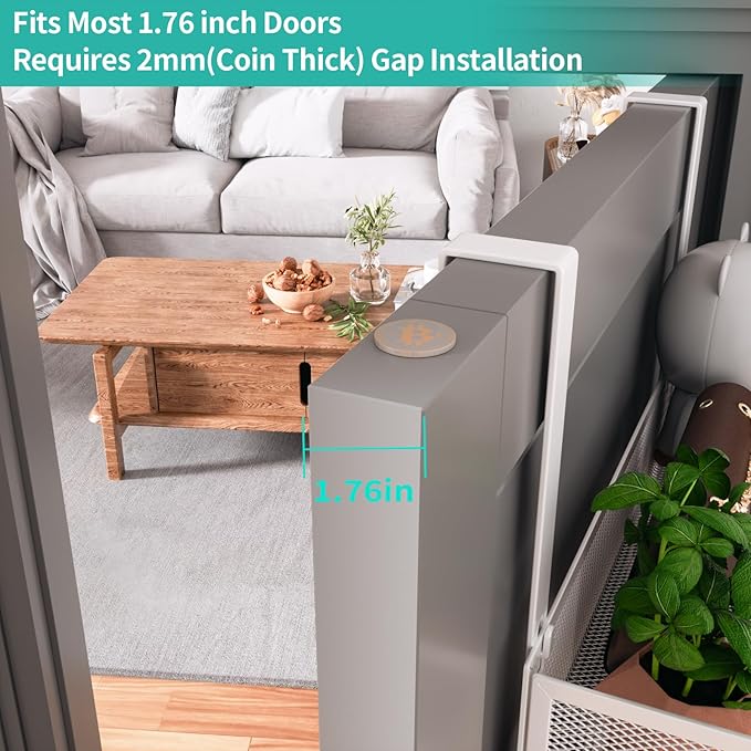 HapiRm Over The Door Organizer with Coat Hooks and 2 Baskets, Stainless Steel Rustproof Over The Door Hanger Hooks for Bathroom, Kitchen, Bedroom-White (for 1.76in Doors)
