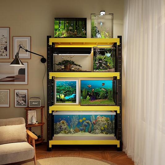 32" W Garage Shelving,4-Tier Heavy Duty Storage Shelves Unit with Adjustable Metal Shelf for Warehouse,Basement,Workshop,3000LBS,32" W x 20" D x 63" H,Black&Yellow-NeatNest