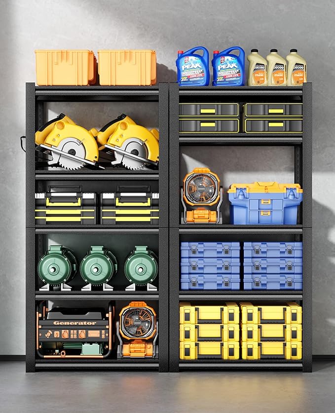 39" W Garage Shelving,5-Tier Heavy Duty Shelving Unit,3000LBS Adjustable Metal Storage Shelves,Storage Rack Units for Industrie,Shed,Warehouse,Basement,Black,39" W x 18" D x 72" H-NeatNest