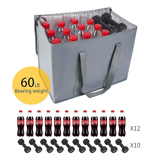 Insulated Car Trunk Organizer, Storage Collapsible Multi Compartment Car Organizer, SUV Trunk Organizer, Non Slip Bottom, Adjustable Securing Straps, Foldable Cover Grocery Shopping Bags,-NeatNest