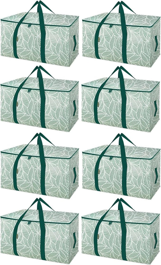 BALEINE 8-Pack Oversized Moving Bags with Reinforced Handles, Heavy-Duty Storage Tote for Clothes, Moving Supplies (Antique Folidage, 8-Pack)-NeatNest
