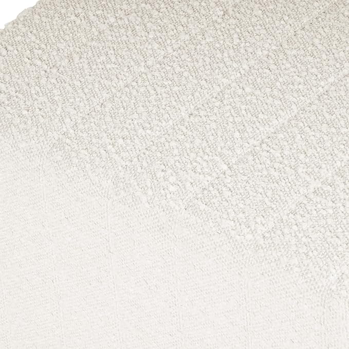 HomePop Modern Channel Tufted Ottoman Home Décor|Ottoman for Living Room & Bedroom - Cream Boucle