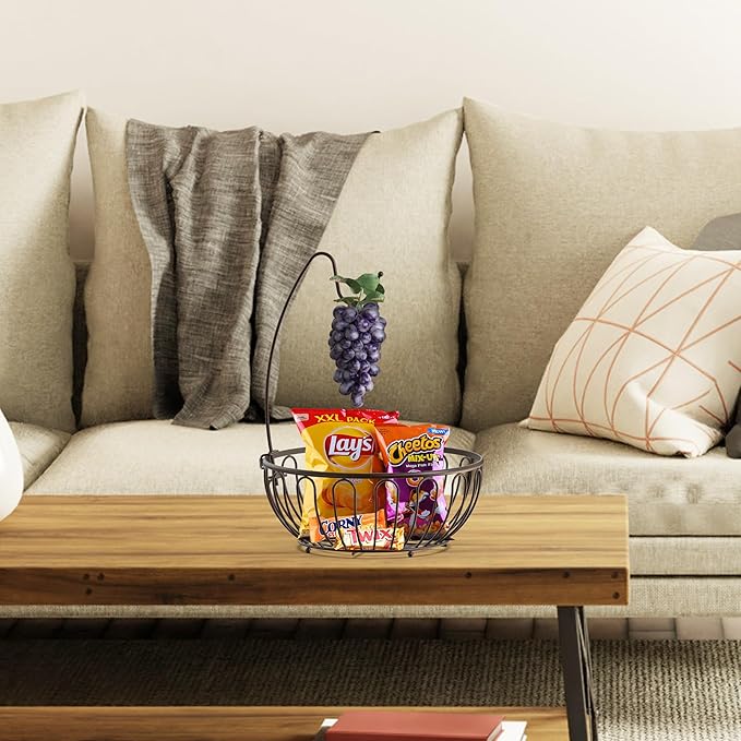 Deco Brothers Fruit Bowl with Banana Holder, Bronze-NeatNest