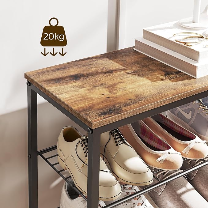 8 Tier Shoe Rack, Shoe Storage Organizer, Large Capacity Shoe Shelf Holds 32 Pairs of Shoes, Durable and Stable, for Entryway, Hallway, Closet, Dorm Room, Rustic Brown SS08BR-NeatNest
