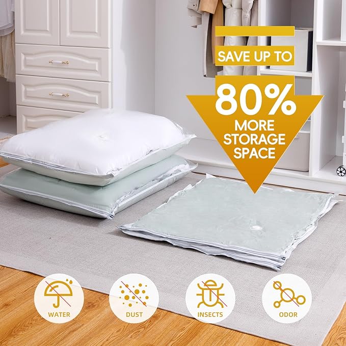 Vacuum Storage Bags - 8 Extra Large Jumbo storage Space Saver Bags (40x31 Inch) for Bedding,Comforters,Blankets,Clothing,Pillows,Jackets,Coats - Vacuum Seal Bags for Home Organization-NeatNest
