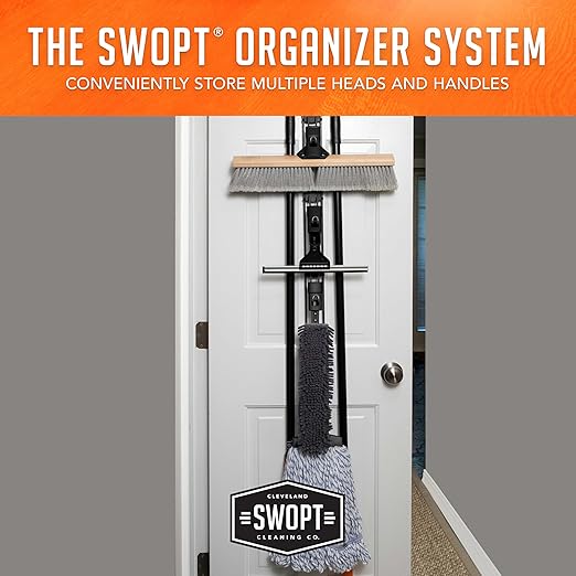 SWOPT 24” Premium Multi-Surface Push Broom Head — Cleaning Head Interchangeable with All SWOPT Cleaning Products for More Efficient Cleaning and Storage — Indoor and Outdoor Push Broom