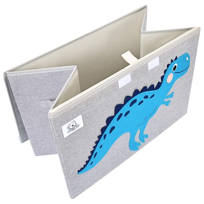 CLCROBD Foldable Large Kids Toy Chest with Flip-Top Lid, Collapsible Fabric Animal Toy Storage Organizer/Bin/Box/Basket/Trunk for Toddler, Children and Baby Nursery (Dog)-NeatNest