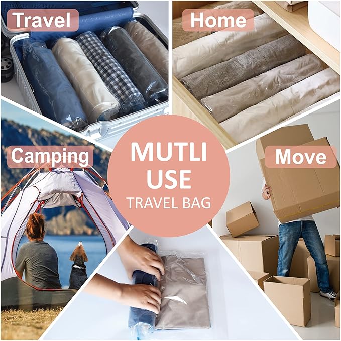 Compression Bags for Travel - Travel Essentials - 20 Pack Space Saver Bags - No Vacuum Needed - Compression Packing Bags for Cruise Accessories-NeatNest