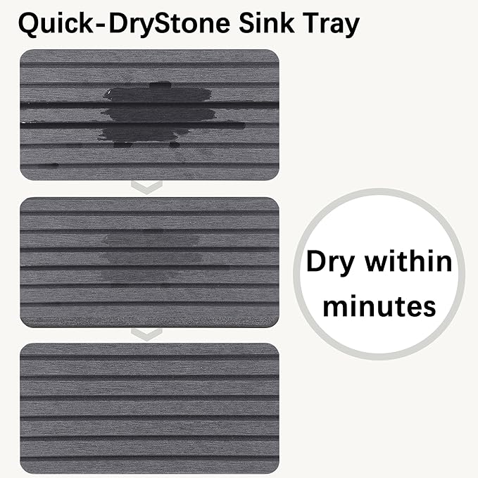 2 PCS Water Absorbent Diatomite Coasters (7.1" x 3.5"), Grooved Design, Water Absorbing Stone Used for Hand Soaps & Plants & toiletries in The Modern Home-NeatNest