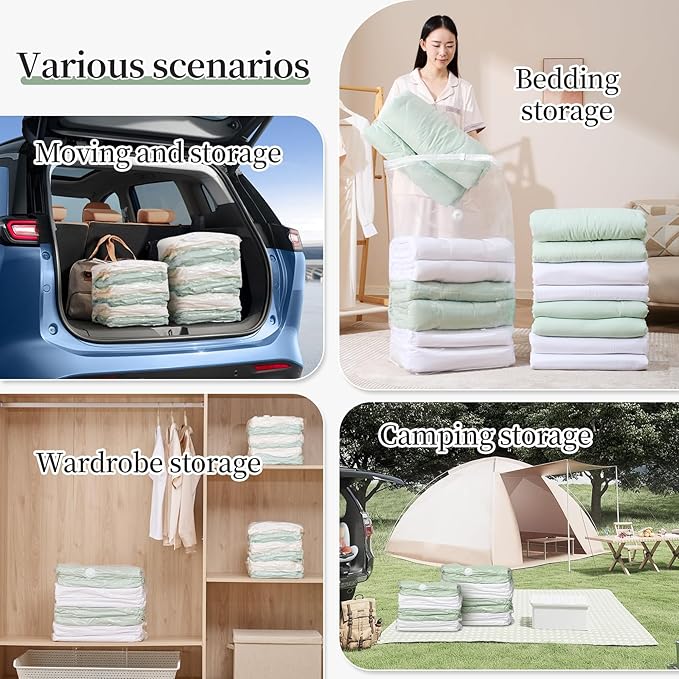 ‌Roqao 5 PACK Cube Vacuum Storage Bags, 19x27x11 Inch Vacuum Seal Bags for Clothing, Blankets, Bedding, Space Saver Vaccine Sealed Storage Bags, Seasonal Storage, Medium-NeatNest