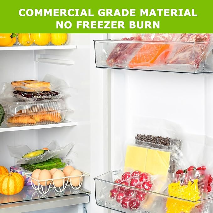 Bonsenkitchen Vacuum Sealer Bags,400 Quart 8" x 12" Precut Food Sealer Bags, Commercial Grade, BPA Free, Heavy Duty, Customized Size Vacuum Bags for Vac Storage, Meal Prep or Sous Vide Cooking, VB14-NeatNest