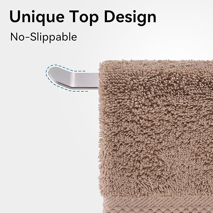 Silver Hand Towel Holder Stand – Countertop T-Shaped Stainless Steel Towel Rack with Non-Slip Base for Vanity and Kitchen