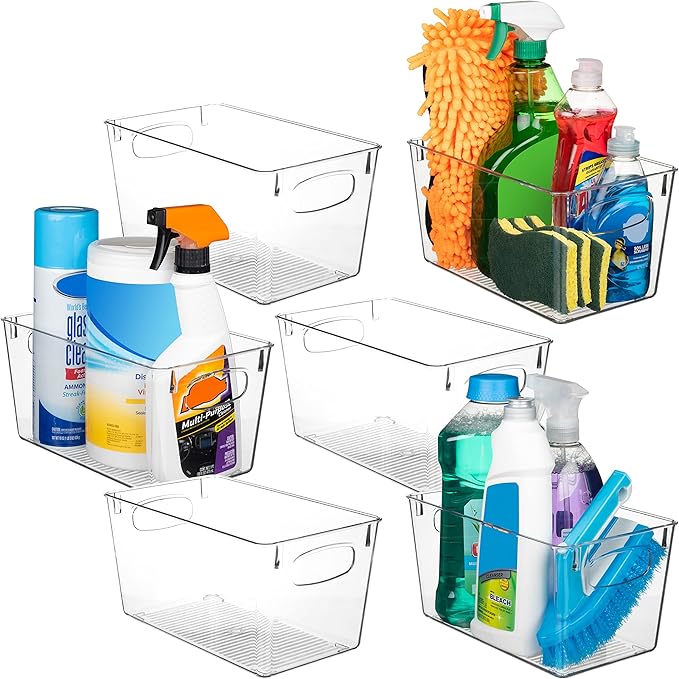 ClearSpace Clear Plastic Storage Bins – Perfect Kitchen Organization and Storage or Pantry Storage – Fridge Organizer, Pantry Organization and Clear Storage Bins, Cabinet Organizers-NeatNest