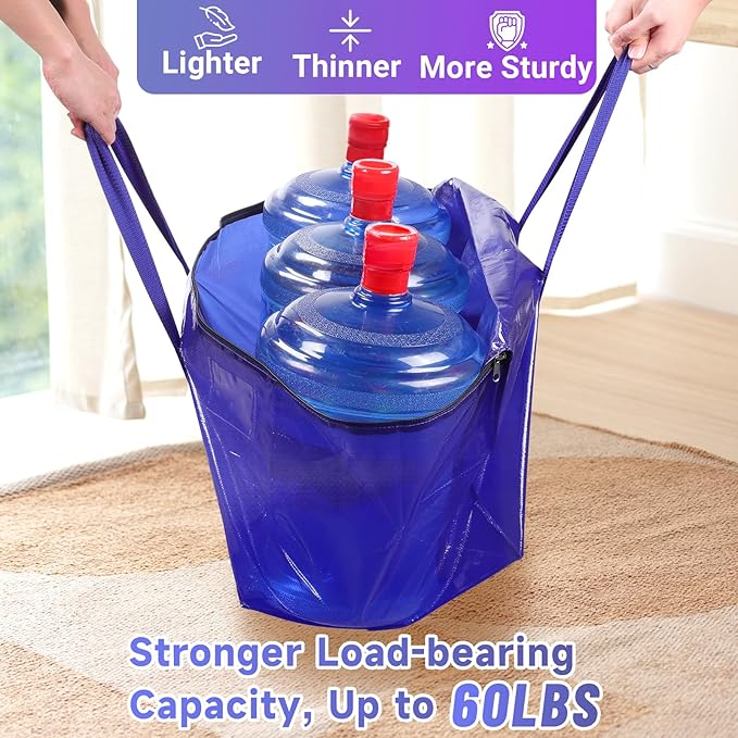 10Pack Moving Storage Bags, Moving Supplies Packing Boxes for Moving, Camping, College Dorm Room Essentials for Girls, Blue Tote Bags, 93L Heavy-Duty Storage Bins With Lids And Zippers