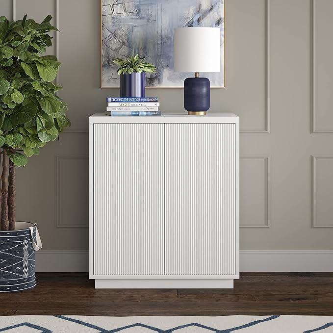 Henn&Hart Alston Accent Cabinet, 28" Wide, White