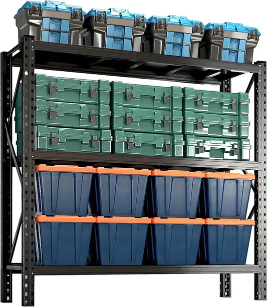 4200LBS Metal Garage Shelving, Strong Load Bearing Heavy Duty Shelves, Industrial Steel Shelves, 5 Tier Adjustable Large Shelf Unit, Multifunctional Storage Rack, 67" W×63" H×19.6" D, Black-NeatNest