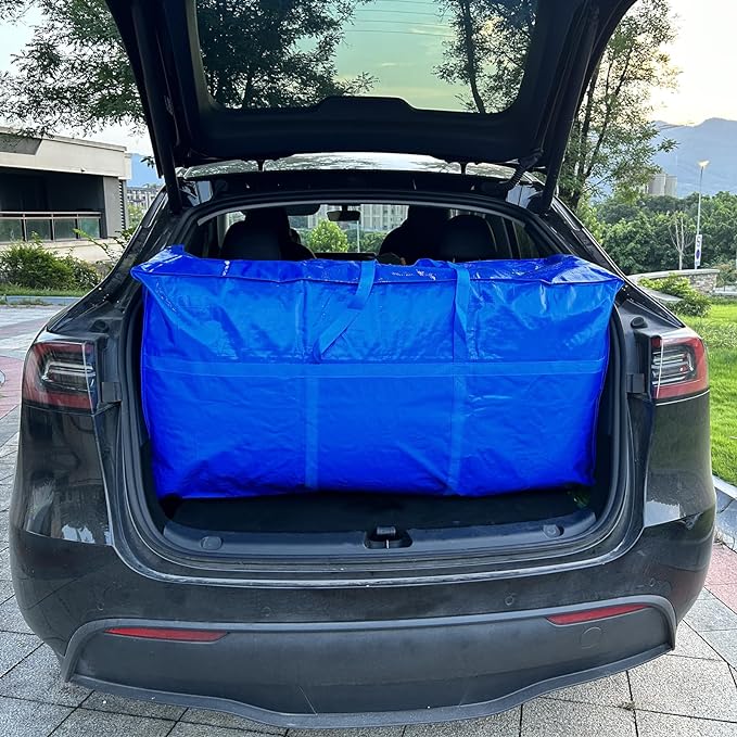 66 Gallon Extra Large Storage Bags, Huge Moving Bags Heavy Duty with Zipper and Stronger Handles, Big Foldable Duffle Bag for Travel, Storage Totes Moving Boxes for College, Christmas Tree,Blue,2 Pack-NeatNest