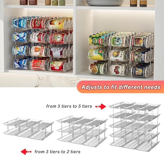 Can Storage Organizer Pantry and Canned Food Holders for Soup Can Goods Dispenser with Rack Clear 9-Pack-NeatNest