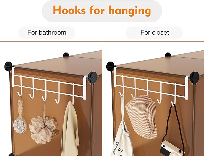 6-Cube Storage Organizer, Closet Organizer Storage Shelf Bookcase Bookshelf with Metal Hammer, Storage Cubes Organizer Cabinet for Kids, Closet, Bedroom, Bathroom, (11.8x11.8x11.8 inch)-NeatNest