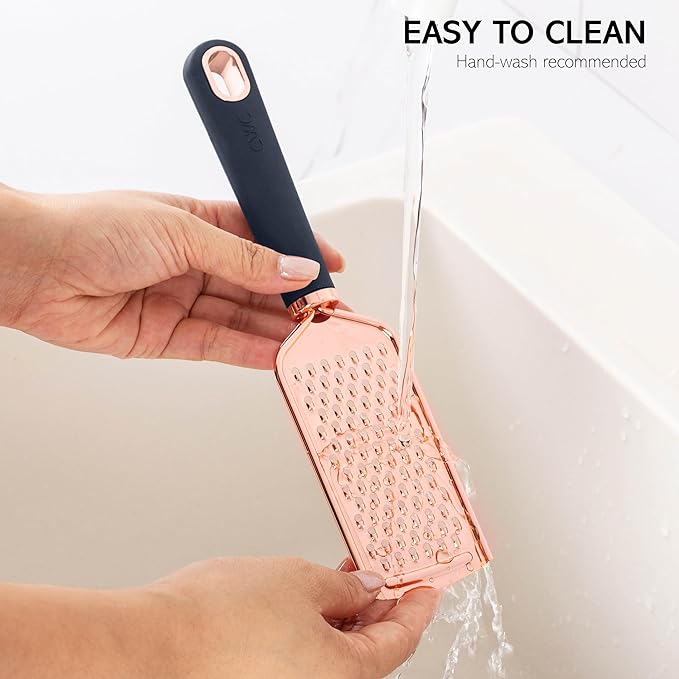 COOK WITH COLOR Kitchen Gadget Set Copper Plated Stainless Steel Utensils with Soft Touch Handles, Copper Navy, 10 Pieces-NeatNest