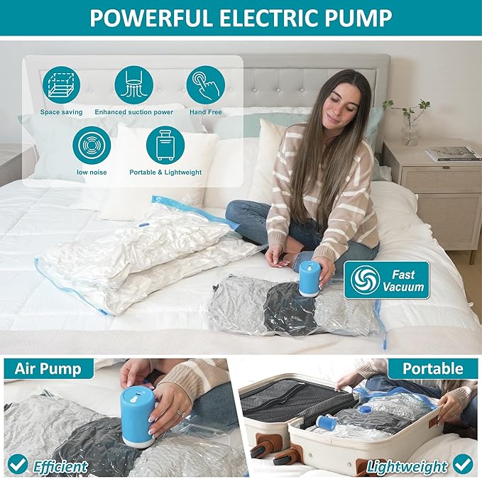 26 Pack Space Saver Storage Bags with Electric Air Pump-NeatNest