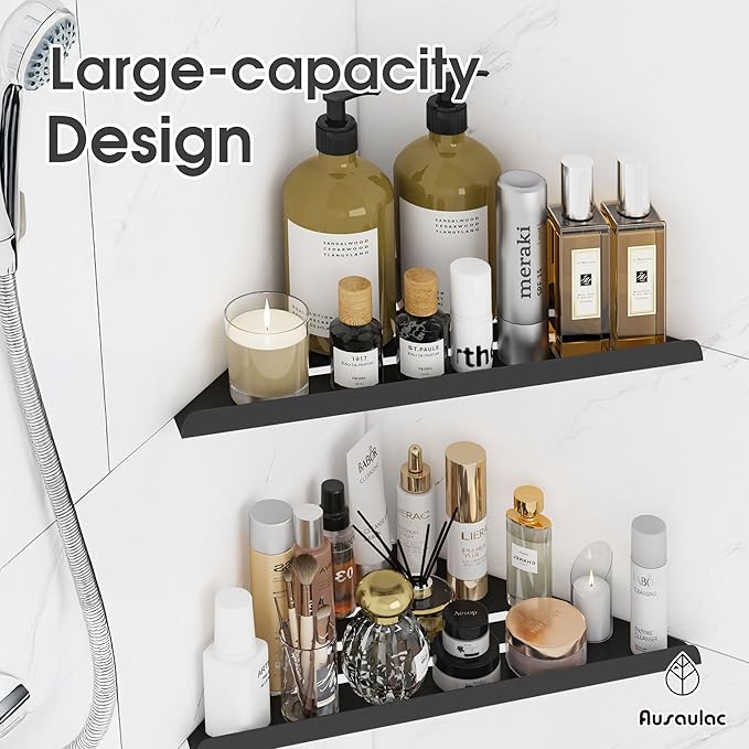 2-Pack Modern Stainless Steel Shower Caddy, 2-Shelf Corner Shelf, No Drill Shower Organizer