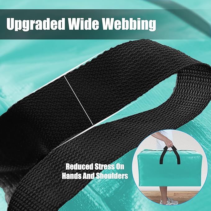 Cosy Family 12 Pack Heavy Duty Extra Large Moving Bags with Backpack Straps - Strong Handles & Zippers, Storage Totes For Space Saving, Fold Flat, Alternative to Moving Box, Aquamarine-NeatNest