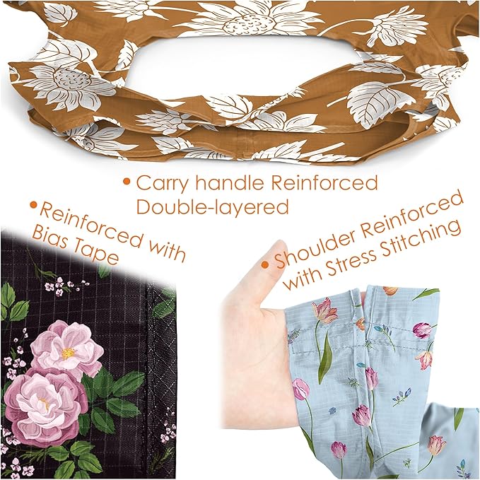 BeeGreen Reusable Grocery Bags 6 Pack, Heavy Duty Totes for Women, Foldable Grocery Bag Large Shopping Totes with Handles for Work, Travel, Gift, Store, Polyester Washable Reusable Tote Bag-NeatNest