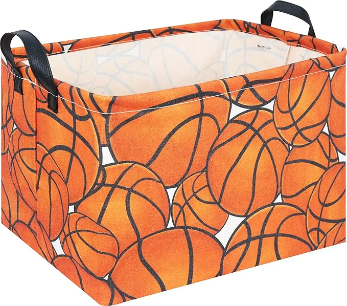 CLOCOR Rectangular Basketball Storage Basket Empty, Gift Basket, Room Decor(Basketball)-NeatNest