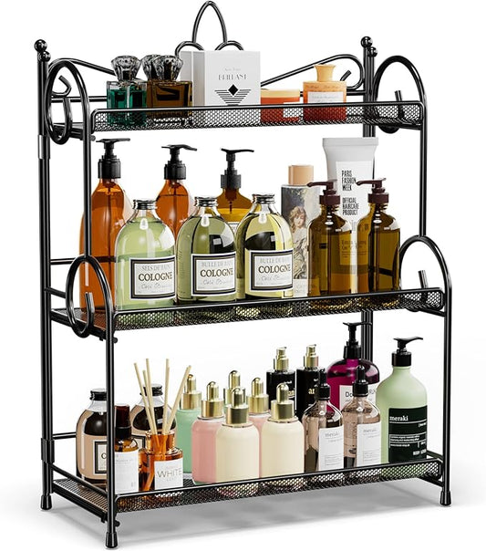 Bathroom Organizer Countertop - 3 Tier Spice Rack Organizer, Counter Organization and Storage for Bathroom, Kitchen, Bedroom, Offices, Foldable-NeatNest