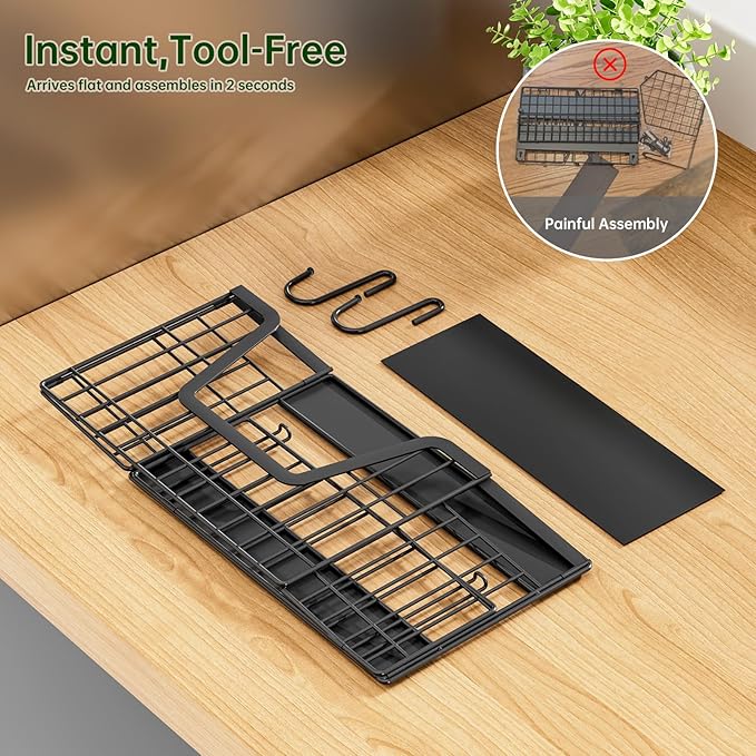 Heavy Duty Magnetic Shelf for Fridge(2-Pack), Magnetic Storage Basket, No Assembly Space Saving Fridge Organizer for Fruits, Veggies, Snacks & Laundry