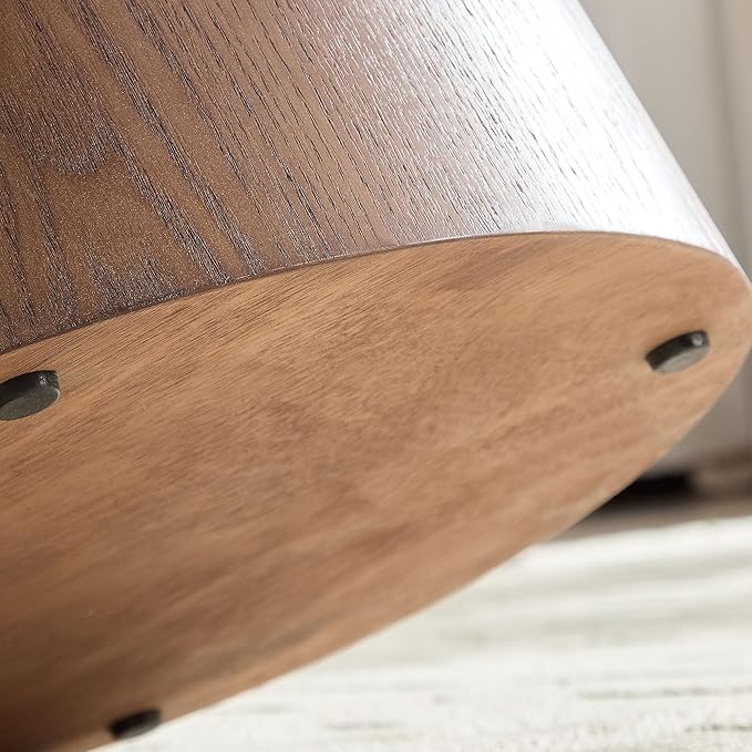 kevinplus 47.24'' Oval Coffee Table for Living Room, Modern Mid-Century Pedestal Wood Coffee Table, Easy Assembly, Walnut