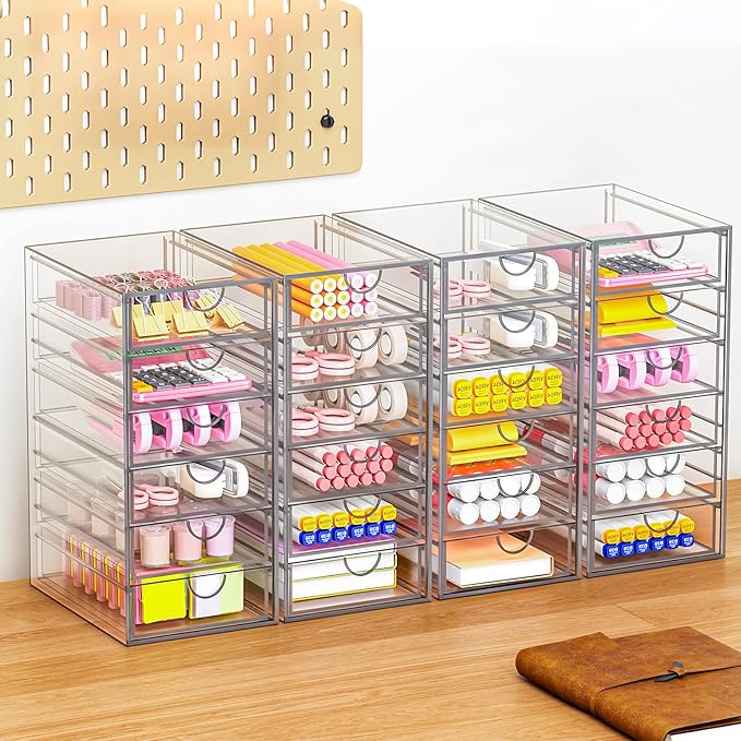 Arcylic Makeup Organzier with 11 Drawers, Clear Storage Drawers, Bathroom Makeup Organizer for Palettes, Cosmetic, and Beauty Supplies,Ideal for Vanity, Cabinet,Desk Organization-NeatNest