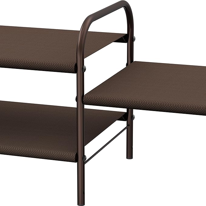 Simple Houseware 2-Tier Shoe Rack Storage Organizer, Bronze-NeatNest