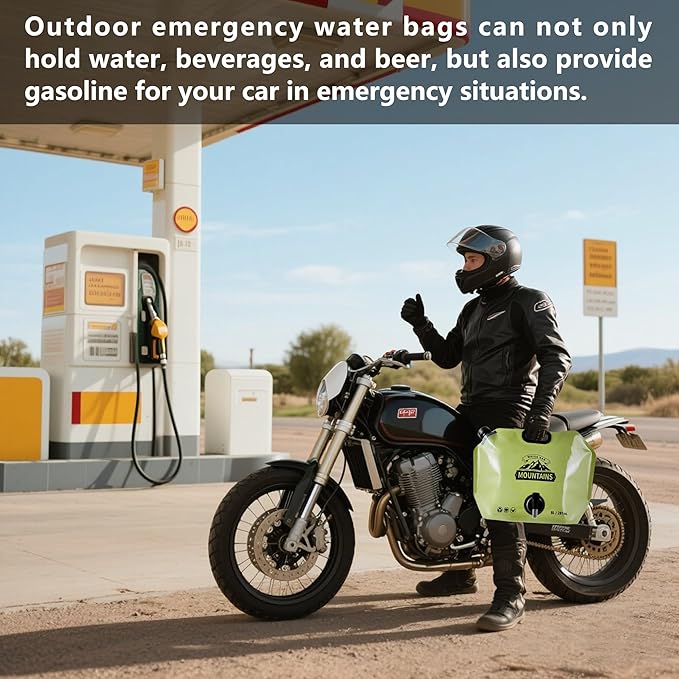 Collapsible 8L Water Storage Bag, BPA-Free Portable Folding Water Jug with Adjustable Faucet, Leakproof Emergency Water Bag for Camping, Hiking, Riding, Outdoor Sport (GREEN, 2)-NeatNest