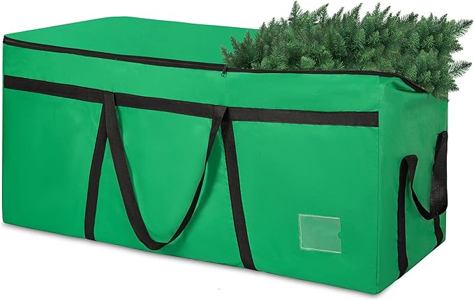 4.5 ft Christmas Tree Storage Bag, Heavy Duty Christmas Tree Bag with Reinforced Handles and Dual Zippers Wide Opening, Large Capacity fits for Artificial Christmas Tree (Green, 4.5 ft)-NeatNest