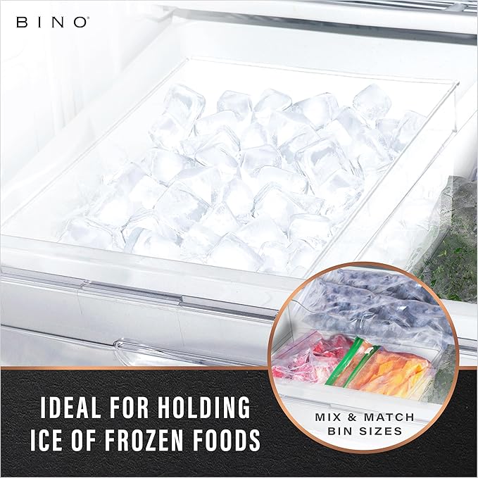 BINO | Plastic Storage Bins, Medium | THE HANDLER COLLECTION | Multipurpose Organizer Bins | Kitchen Pantry Organizers and Storage | Clear Containers for Organizing Home | Freezer Organizer-NeatNest