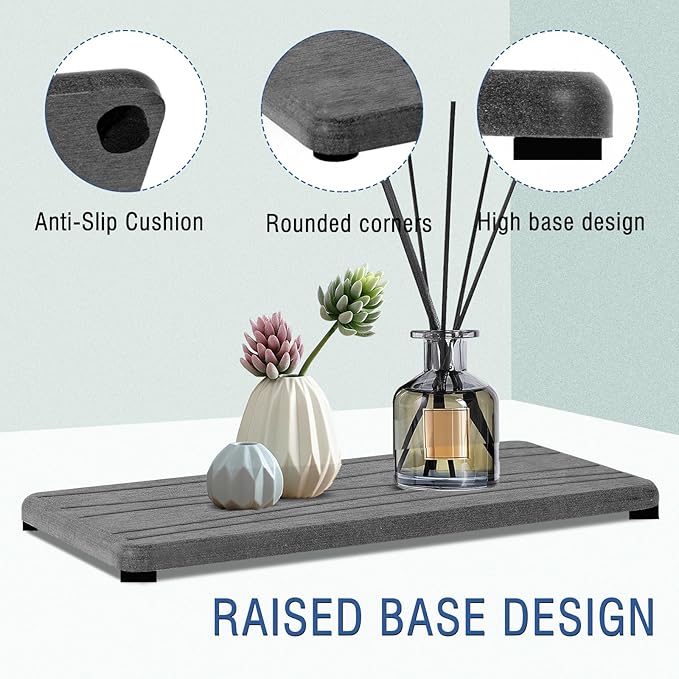 2PCS Water Absorbing Stone Tray, Fast Drying Stone Sink Tray, Water Absorbent Diatomite Trays, Stones Soap Trays, Diatomite Coasters for Kitchen Sink Bathroom Counter, Hand Soap Dish & Holders-NeatNest