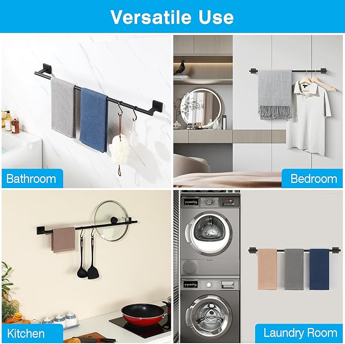 Towel Bar for Bathroom, 32 Inch Towel Rack Wall Mounted, SUS304 Stainless Steel Heavy Duty Towel Holder for Bathroom Laundry Room Hotel Modern Home Decor