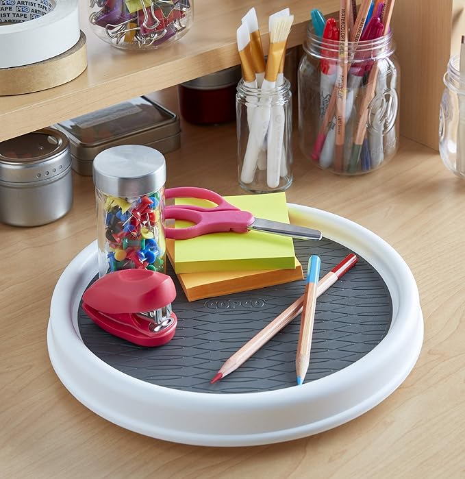 Copco Non-Skid Pantry Cabinet, 9-Inch, White/Gray-NeatNest