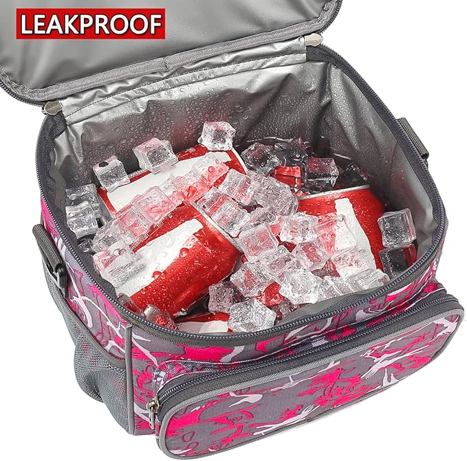 FlowFly Insulated Reusable Lunch Bag Adult Large Lunch Box for Women and Men with Adjustable Shoulder Strap,Front Zipper Pocket and Dual Large Mesh Side Pockets,Graffiti-NeatNest