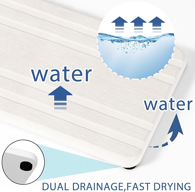 2PCS Water Absorbing Stone Tray,Quick Drying Stone Sink Tray,Water Absorbent Diatomite Coasters for Bathroom Counter and Kitchen Sink, Used for Hand Soap Dish Cosmetic Bottles Toothbrush Holders-NeatNest