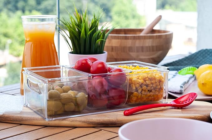 Condiment Server with 3 Removable Containers and Lids - Ideal for Parties, BBQs, and Picnics, Dishwasher Safe, and Made in the USA-NeatNest