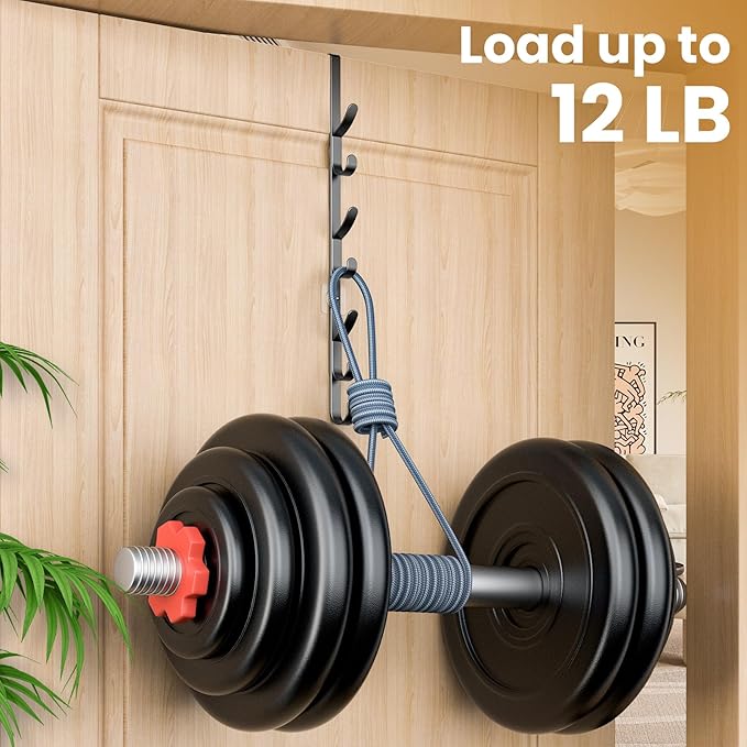 Over The Door Hooks, Metal Door Hooks for Hanging,Door Purse Organizer for Door Coat Hanger, Back of Shower for Hanging Towel Rack Clothes, Hat, Bathroom Bathroom Dorm Bedroom Closet (Black-4Packs)