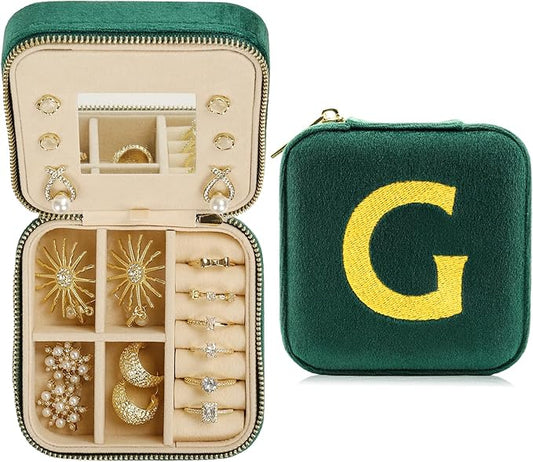 Jenria Mothers Day Gifts for Mon, Travel Jewelry Case for Women, Jewelry Organizer, Jewelry Box, Unique Gifts, Personalized Gifts for Her, Birthday Gifts for Mom, Teen Girl, Girlfriend, Green, G-NeatNest