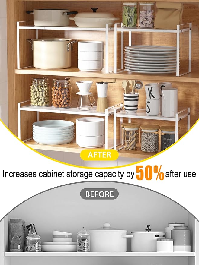 Caliee Adjustable Shelf for Cabinet for Kitchen Organization, Single Shelves for Kitchen Cabinets Applicable to Cabinets, Pantry, Expandable Shelf Organizer-NeatNest