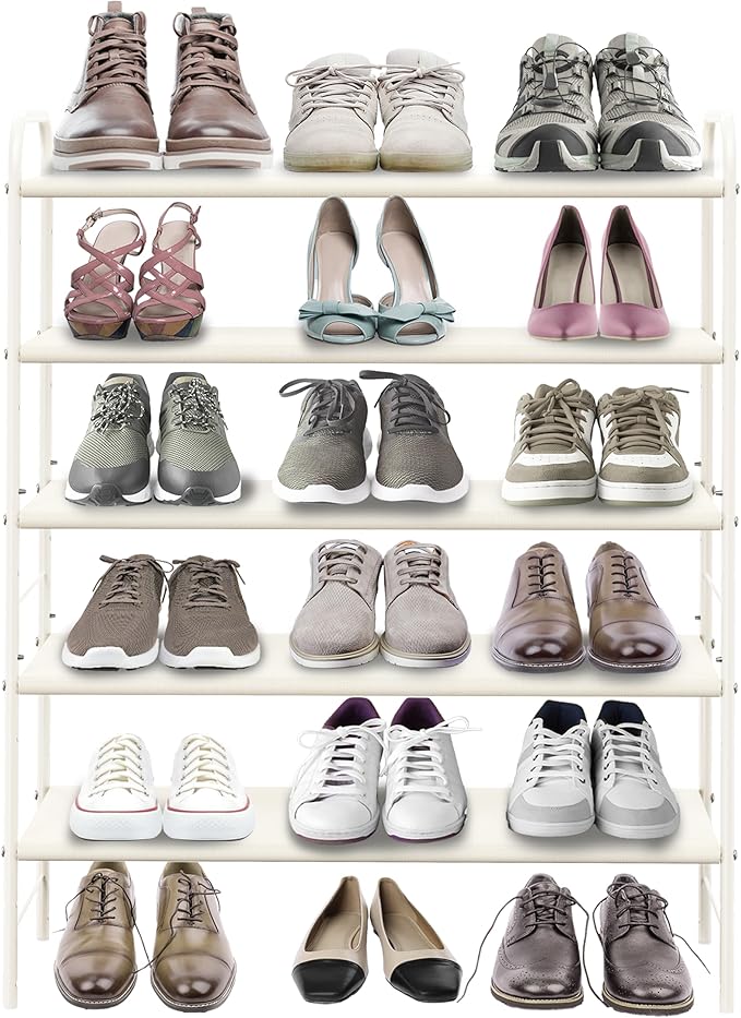 Simple Houseware 5-Tier Shoe Rack Storage Organizer, White-NeatNest