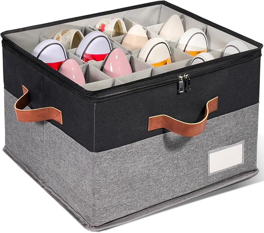 1 Pack Shoe Organizer for Closet, Adjustable Shoe Box Storage Containers, Large Foldable Shoe Bins with Clear Cover, Space Saving Shoes Holder with 4 Handles, Fits 8-16 Pairs, Black-NeatNest